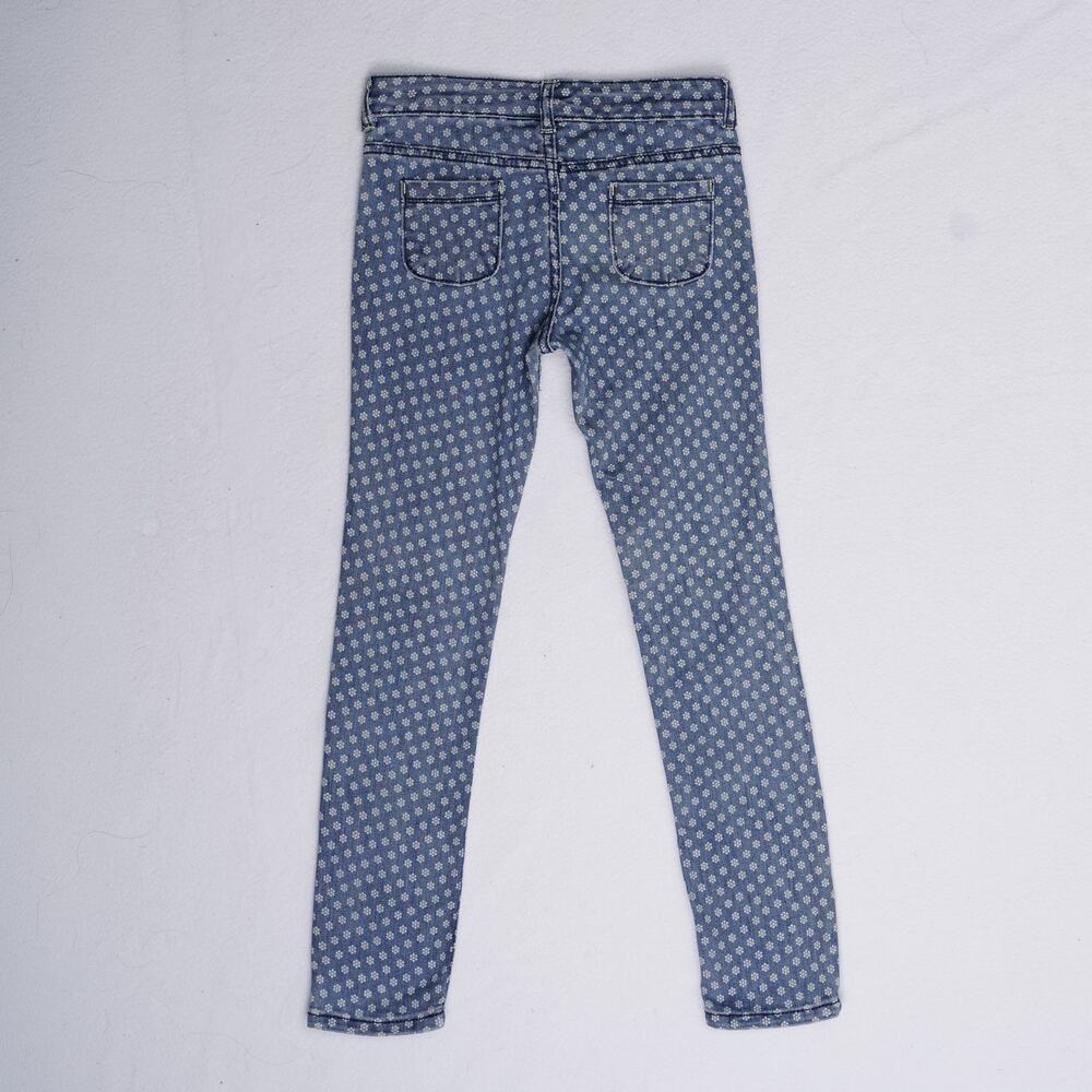 Gymboree Super Skinny Floral Print Stretch Denim Jeans Girls Size 7